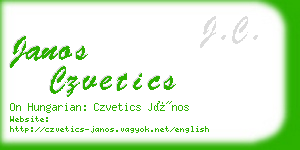 janos czvetics business card